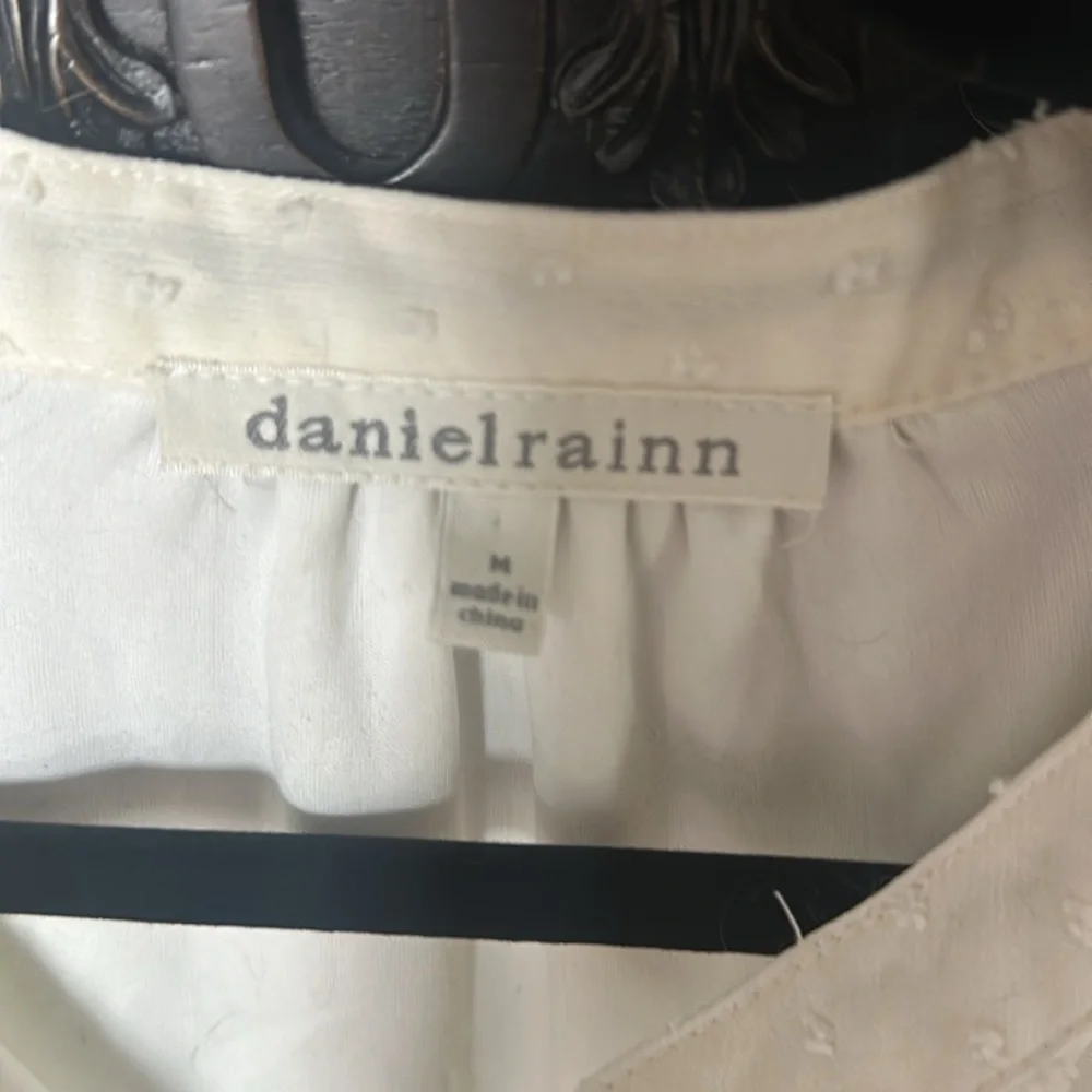 Daniel Rainn Swiss Dot Layered White Long Sleeve Dress Size M